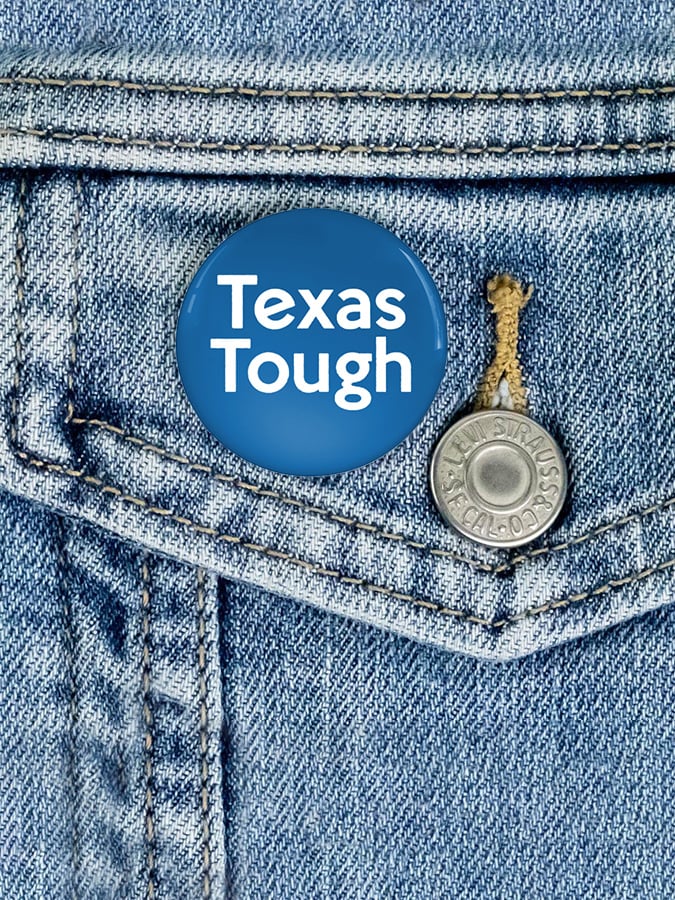 🙏💔Join us in praying for Texas.🙏Vintage Texas Tough Print Brooch