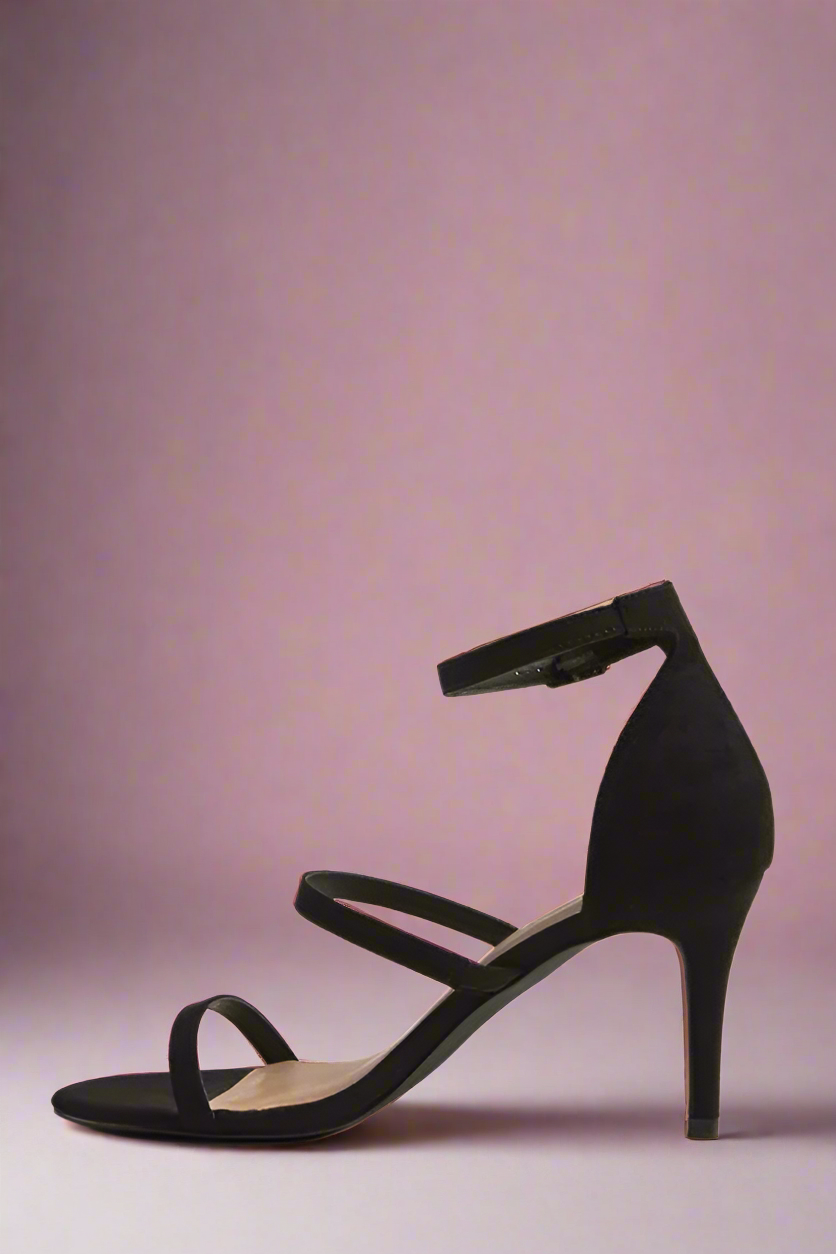Forward Cross Step Ankle Strap Heels
