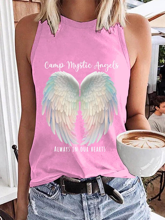 Women's Mysterious Camp Angels Are Forever in Our Hearts Conservation Casual Vest