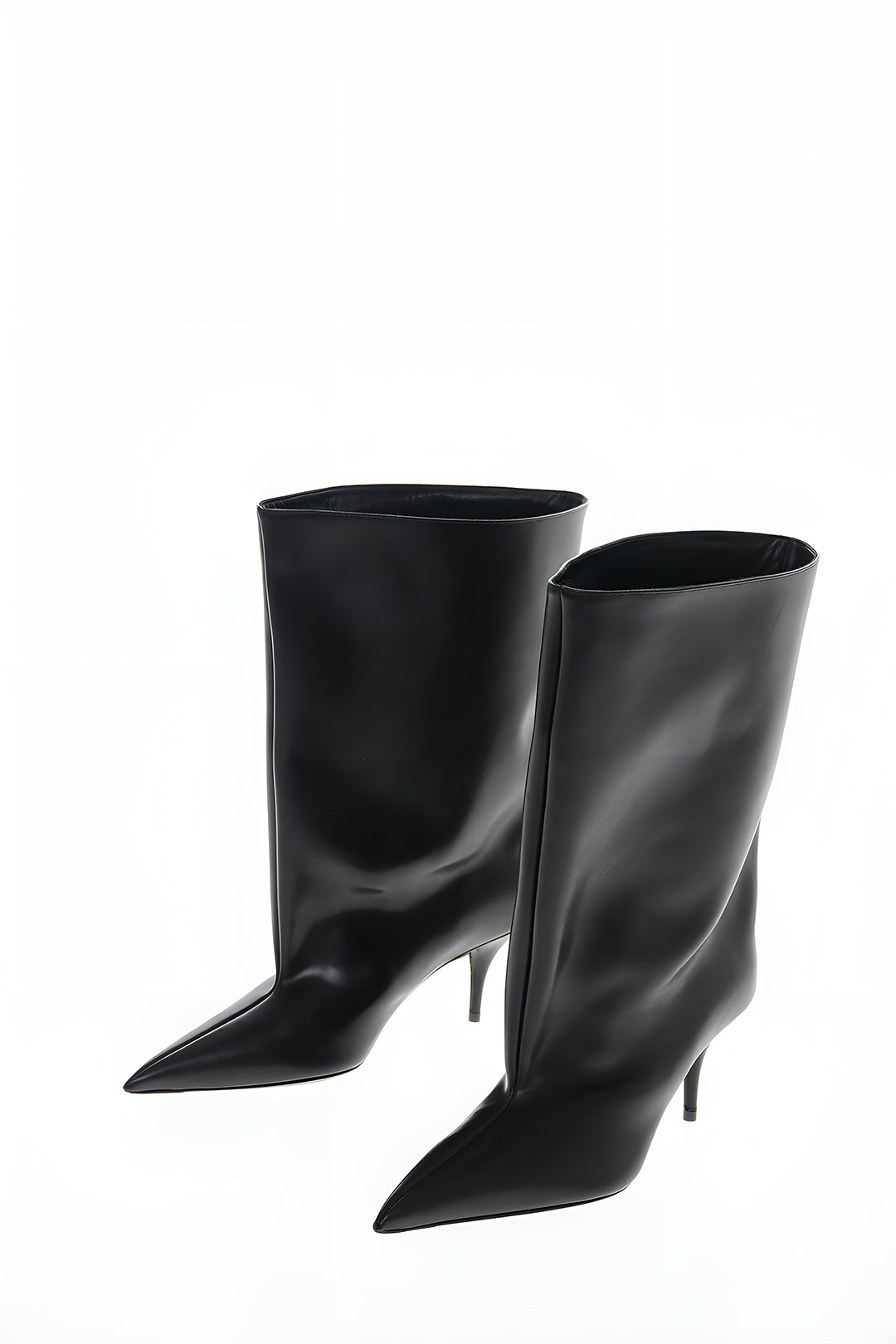 Faux Leather Pointed Toe Ankle Boots
