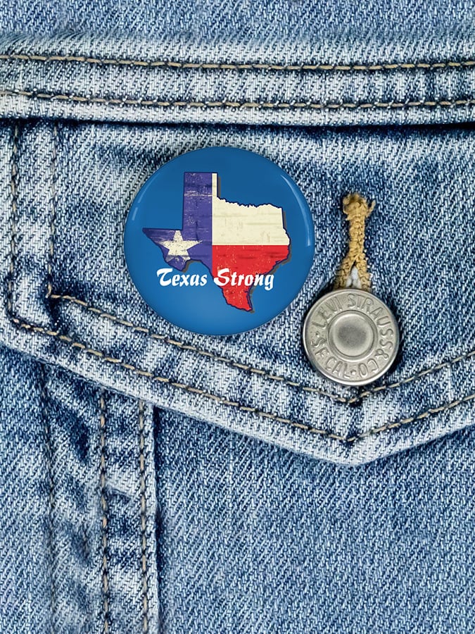 🙏💔Join us in praying for Texas.🙏Vintage Texas Strong Print Brooch