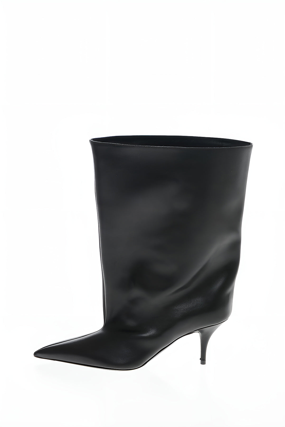 Faux Leather Pointed Toe Ankle Boots
