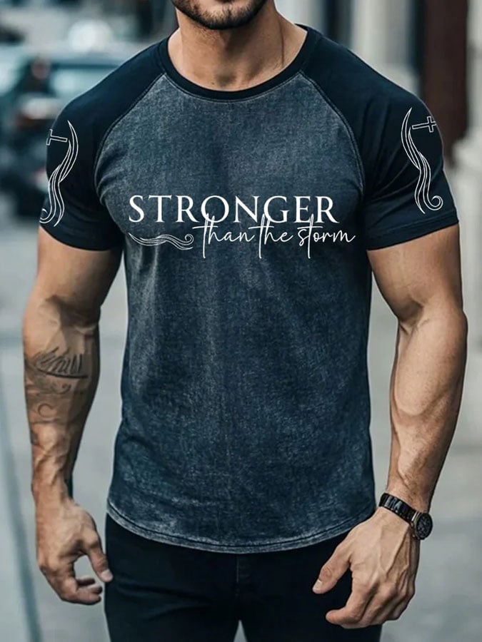 Men's Stronger Than The Strom Print Raglan T-Shirt