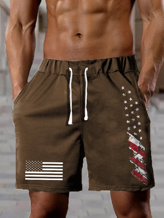 Men's Flag Independence Day Casual Shorts