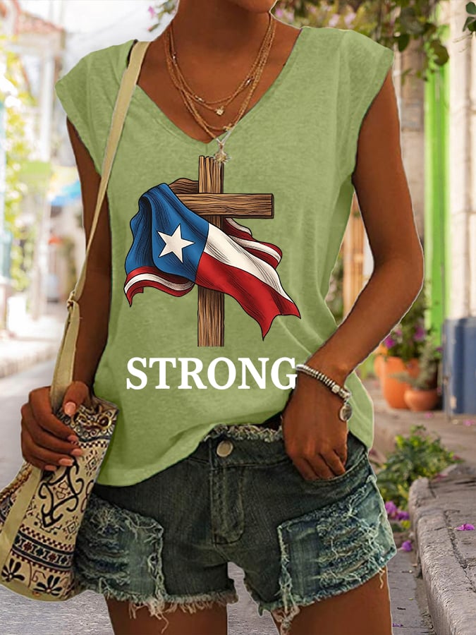 🙏💔Join us in praying for Texas.🙏Women's Texas Strong Sleeveless Tank Top