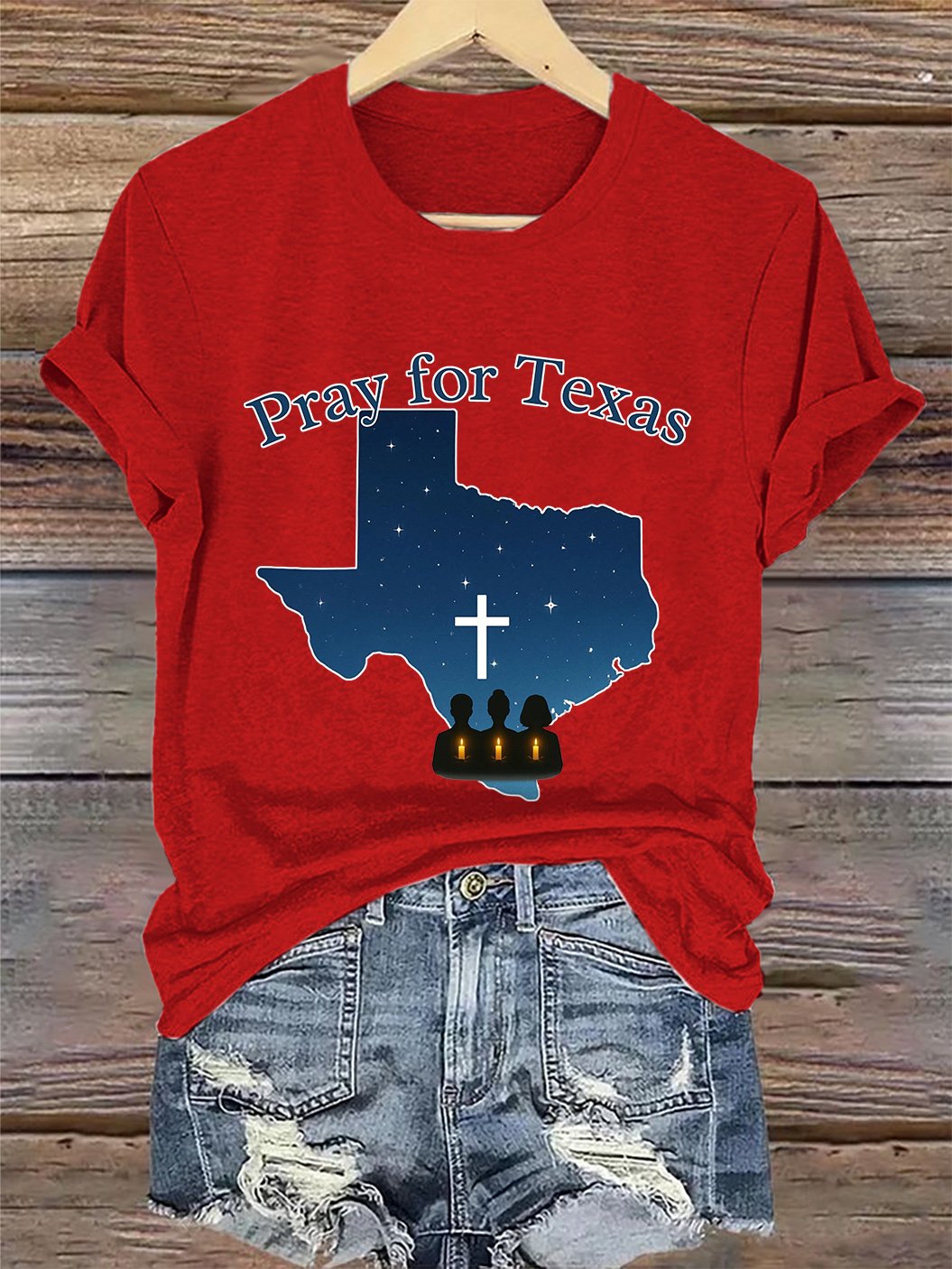 🙏💔Join us in praying for Texas.🙏Retro Texas Strong Pray For Texas Print T-Shirt