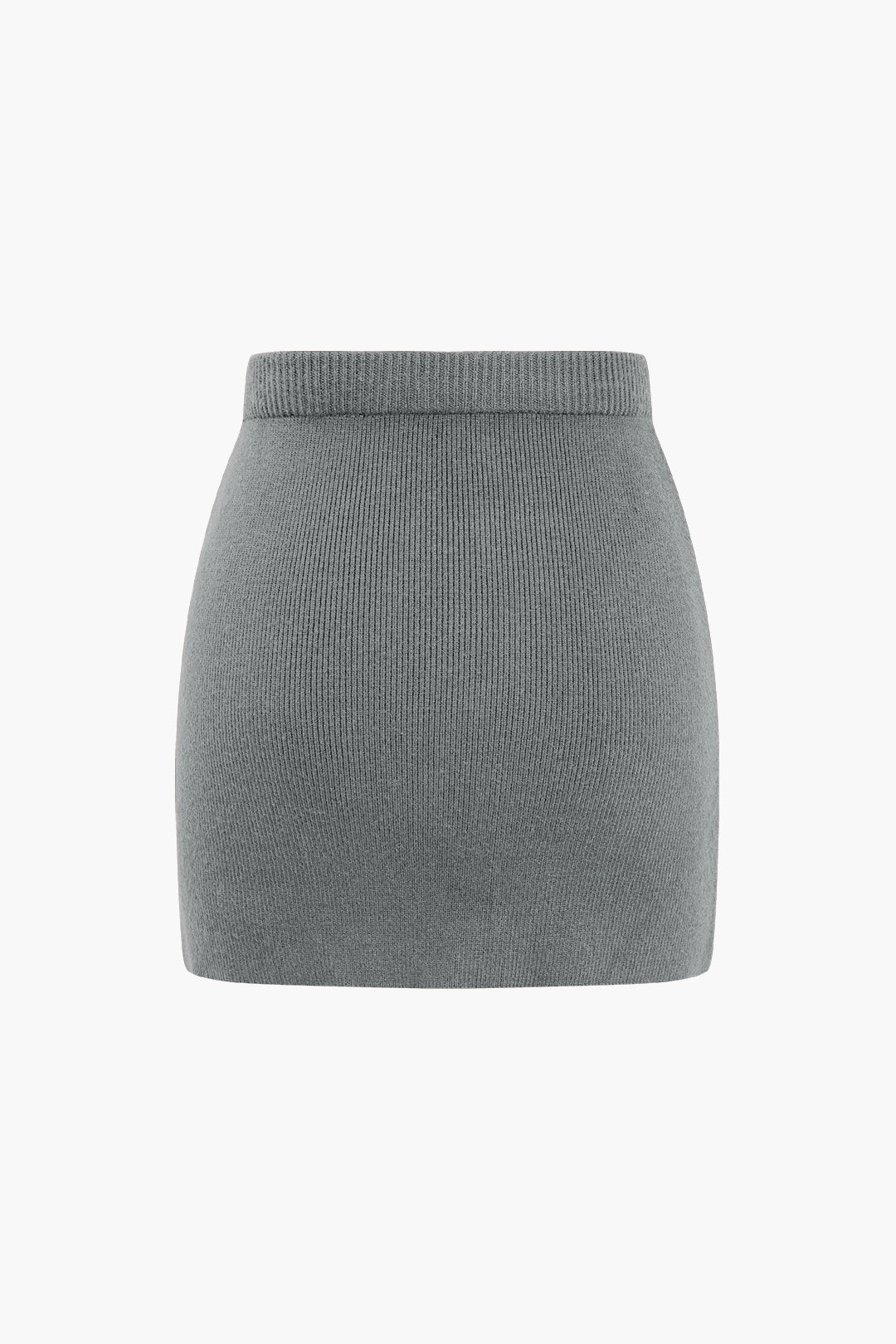 Basic Solid Knit Mini Skirt