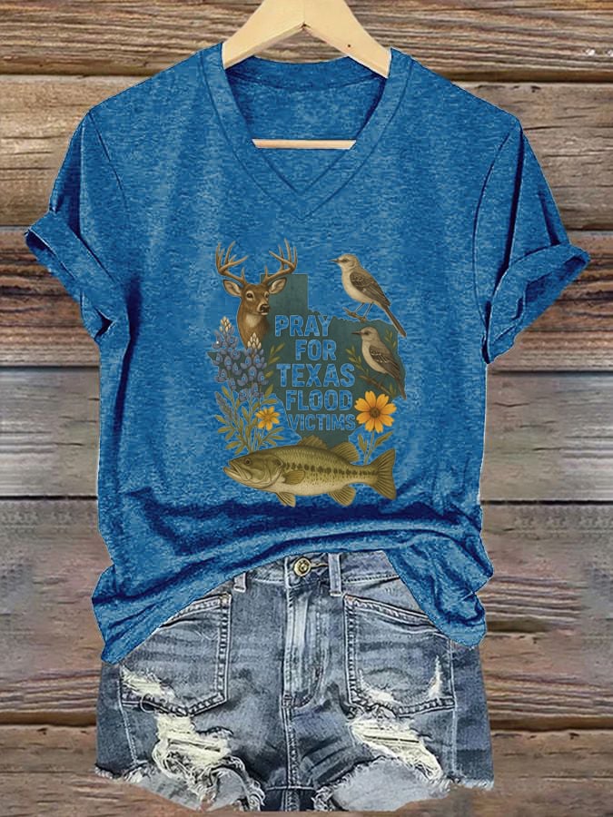 Women's Pray For Texas Print T-shirt