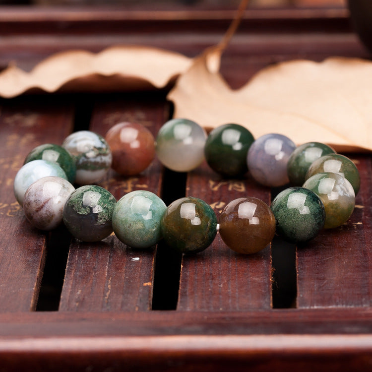 Natural Indian Agate Bracelet, Crystal Beads Bracelet