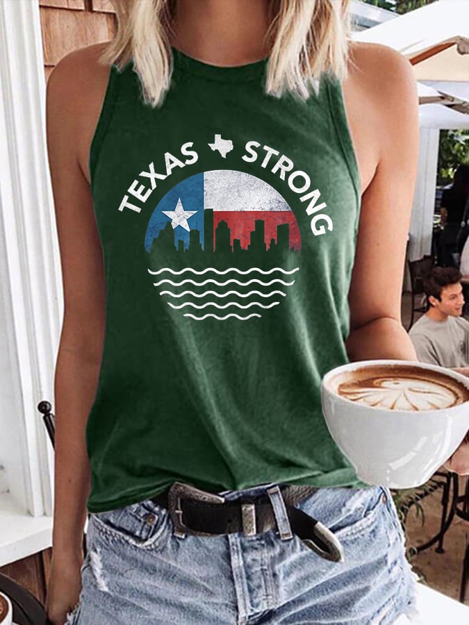 🙏💔Join us in praying for Texas.🙏Retro Texas Strong Print Tops Tank