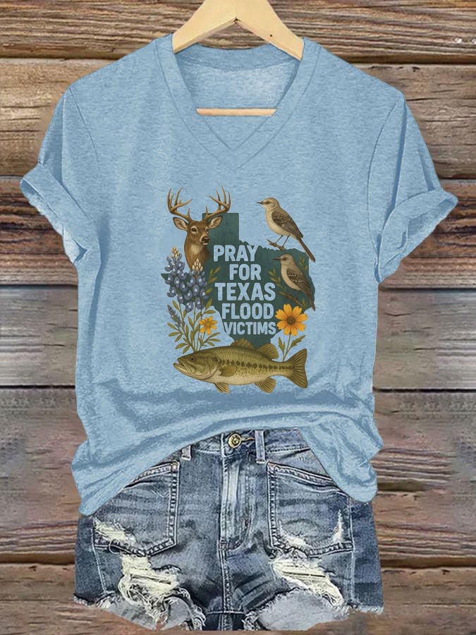 Women's Pray For Texas Print T-shirt