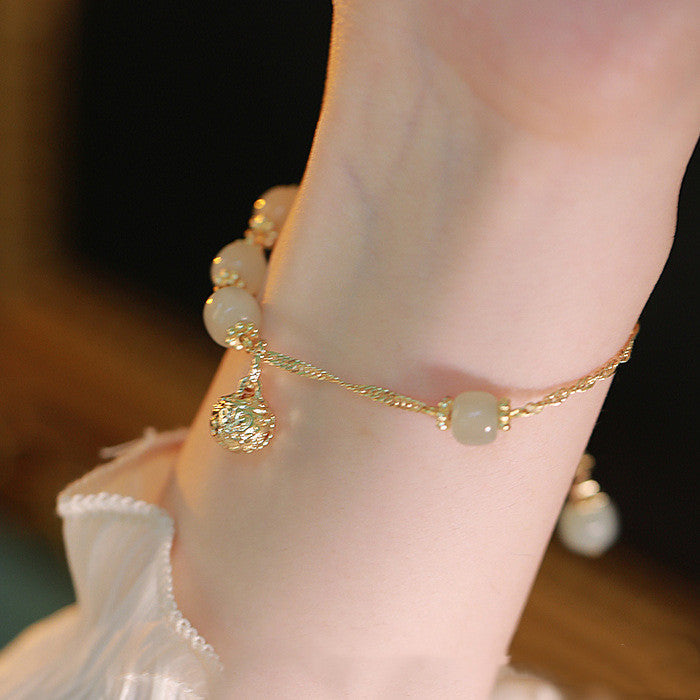 Hetian Jade Gemstone Crystal Bracelet