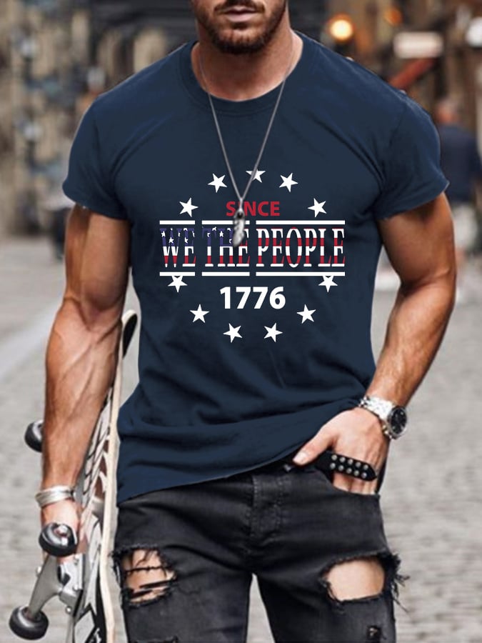 Men's Casual Print Short Sleeve T-Shirt