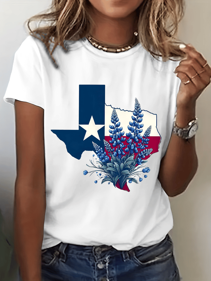🙏💔Join us in praying for Texas.🙏Women's Texas Strong Print Crew Neck T-Shirt
