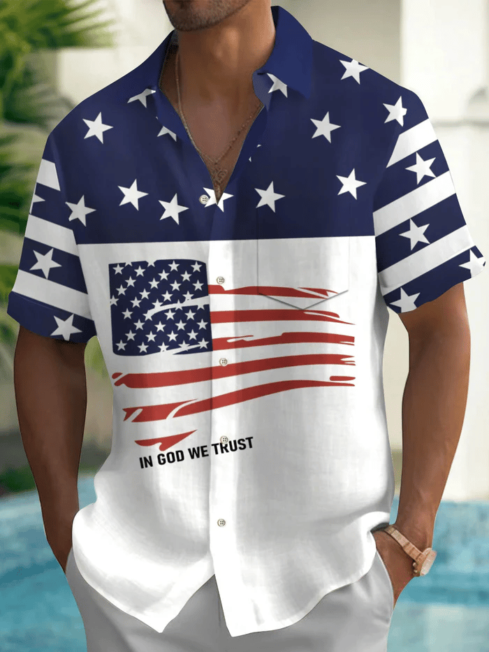 Men's American Flag Print Shirt