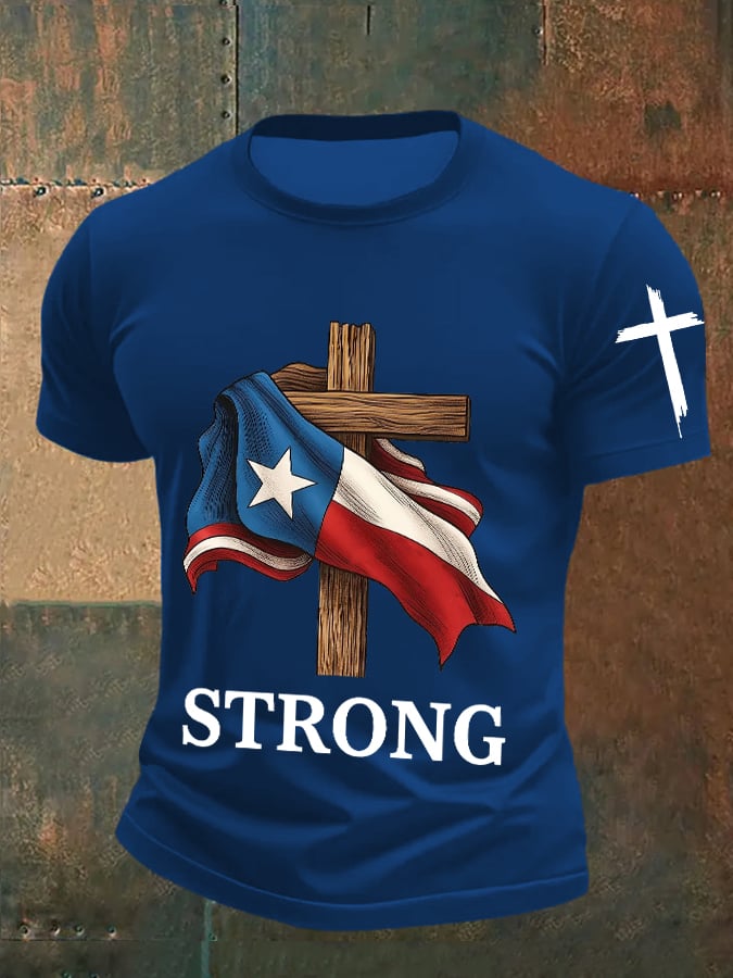 ๐๐Join us in praying for Texas.๐Men's Vintage Texas Strong Print T-Shirt