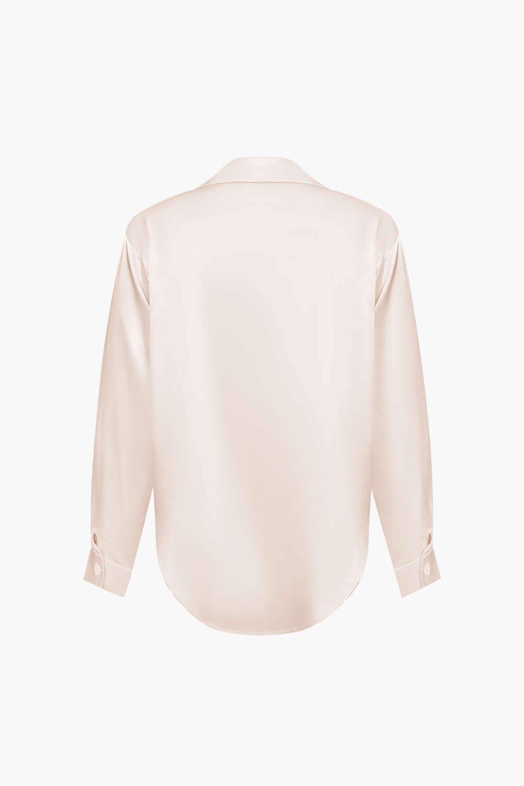 Basic Solid Satin Long-Sleeve Shirt