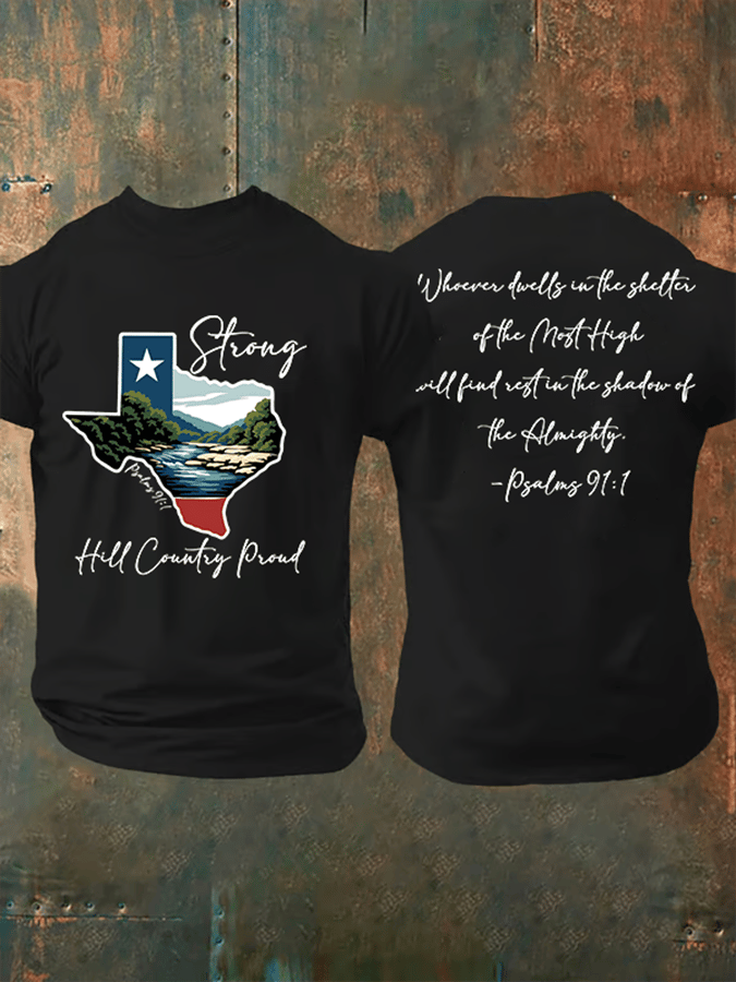 ๐๐Join us in praying for Texas.๐Men's Texas Strong Printed Casual T-Shirt