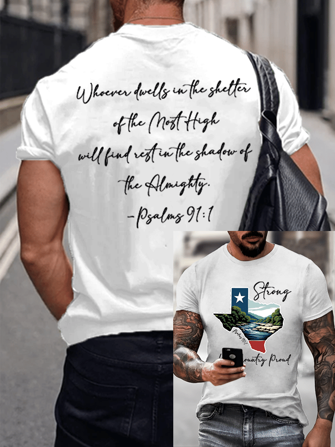 ๐๐Join us in praying for Texas.๐Men's Texas Strong Printed Casual T-Shirt