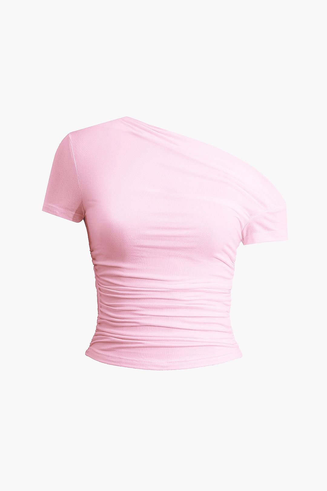 Basic Asymmetrical Ruched T-shirt