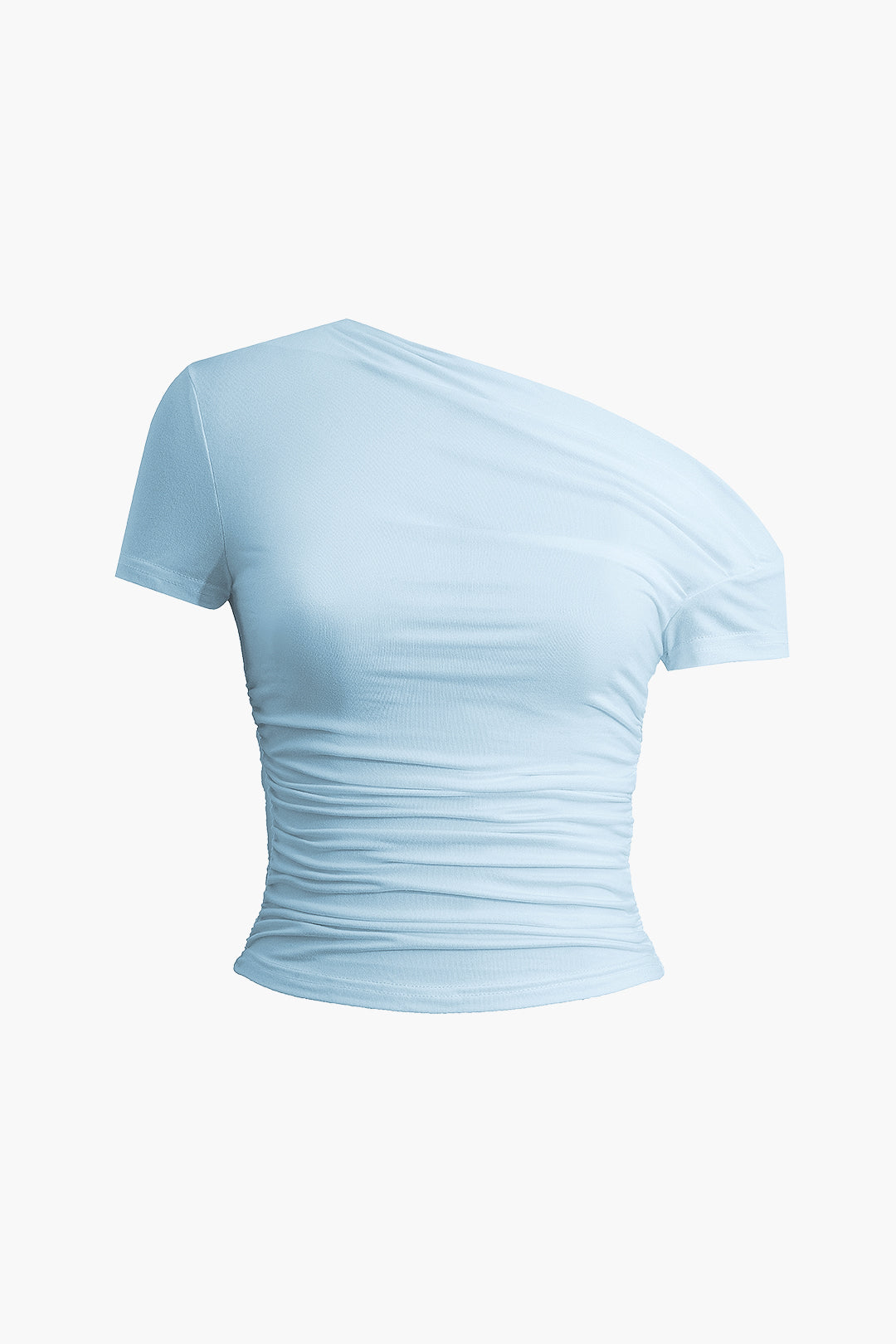 Basic Asymmetrical Ruched T-shirt