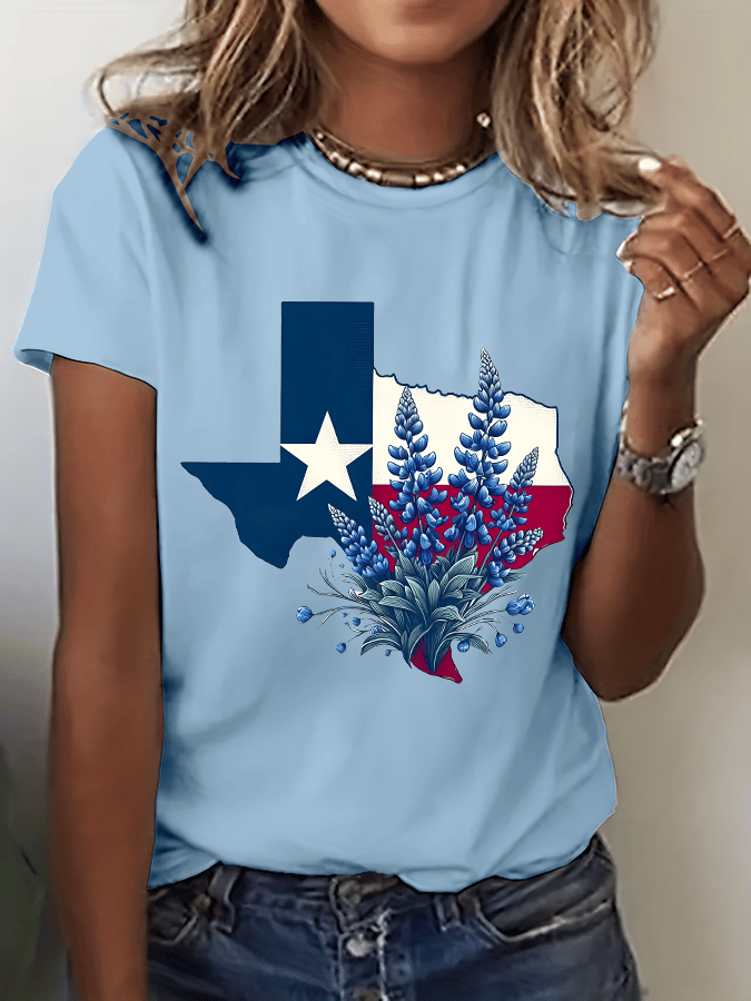 🙏💔Join us in praying for Texas.🙏Women's Texas Strong Print Crew Neck T-Shirt