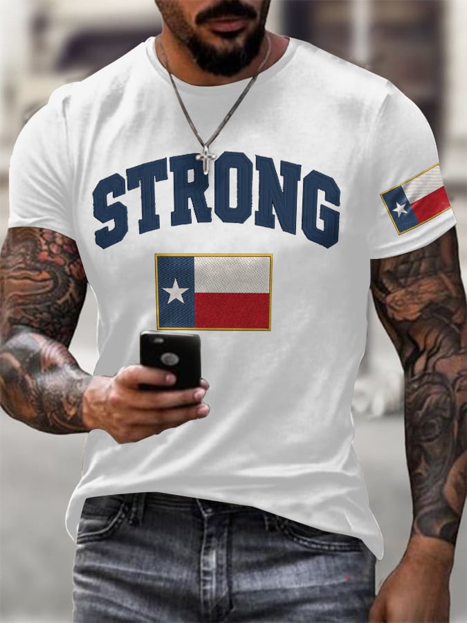 ๐๐Join us in praying for Texas.๐Men's Retro Pray For Texas Texas Strong Print T-Shirt