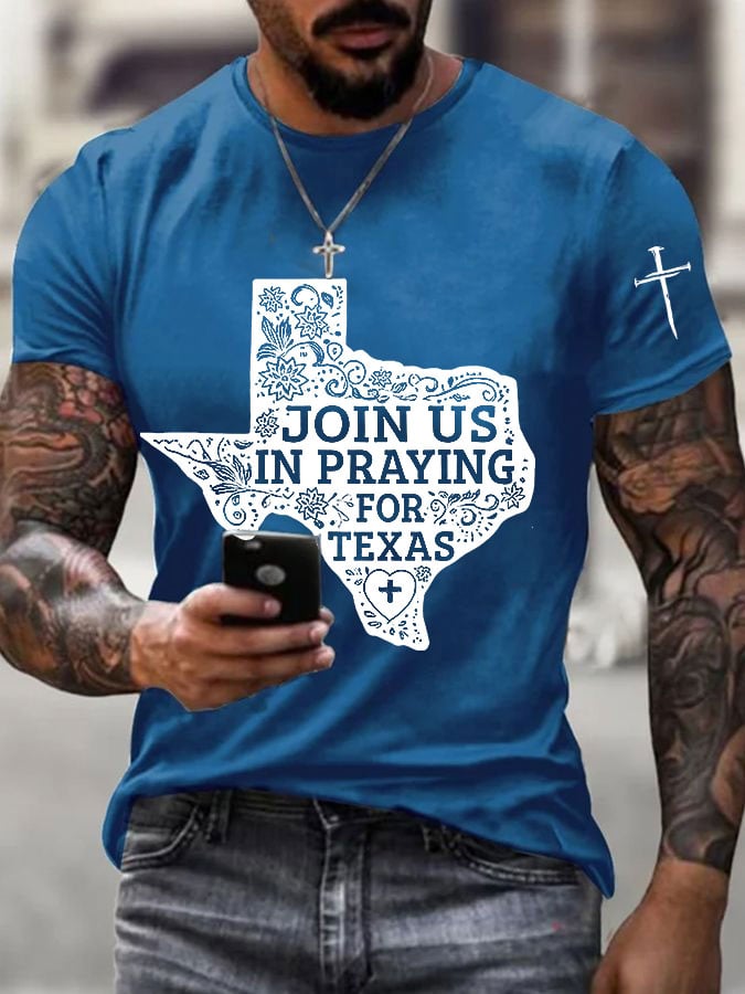 Men's Texas Floods Join Us in Praying for Texas Print T-Shirt