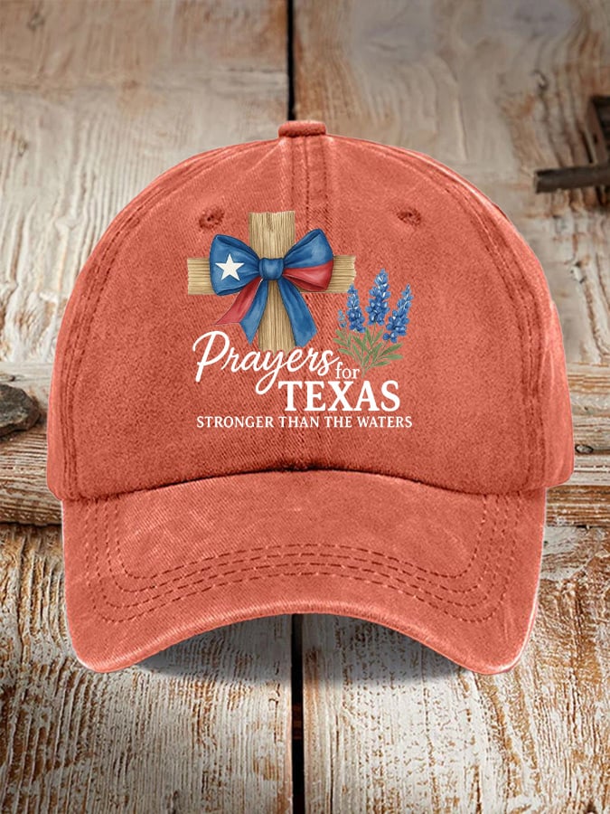 🙏💔Join us in praying for Texas.🙏Retro Texas Strong Prayers For Texas Stronger Than The Waters Print Baseball Cap