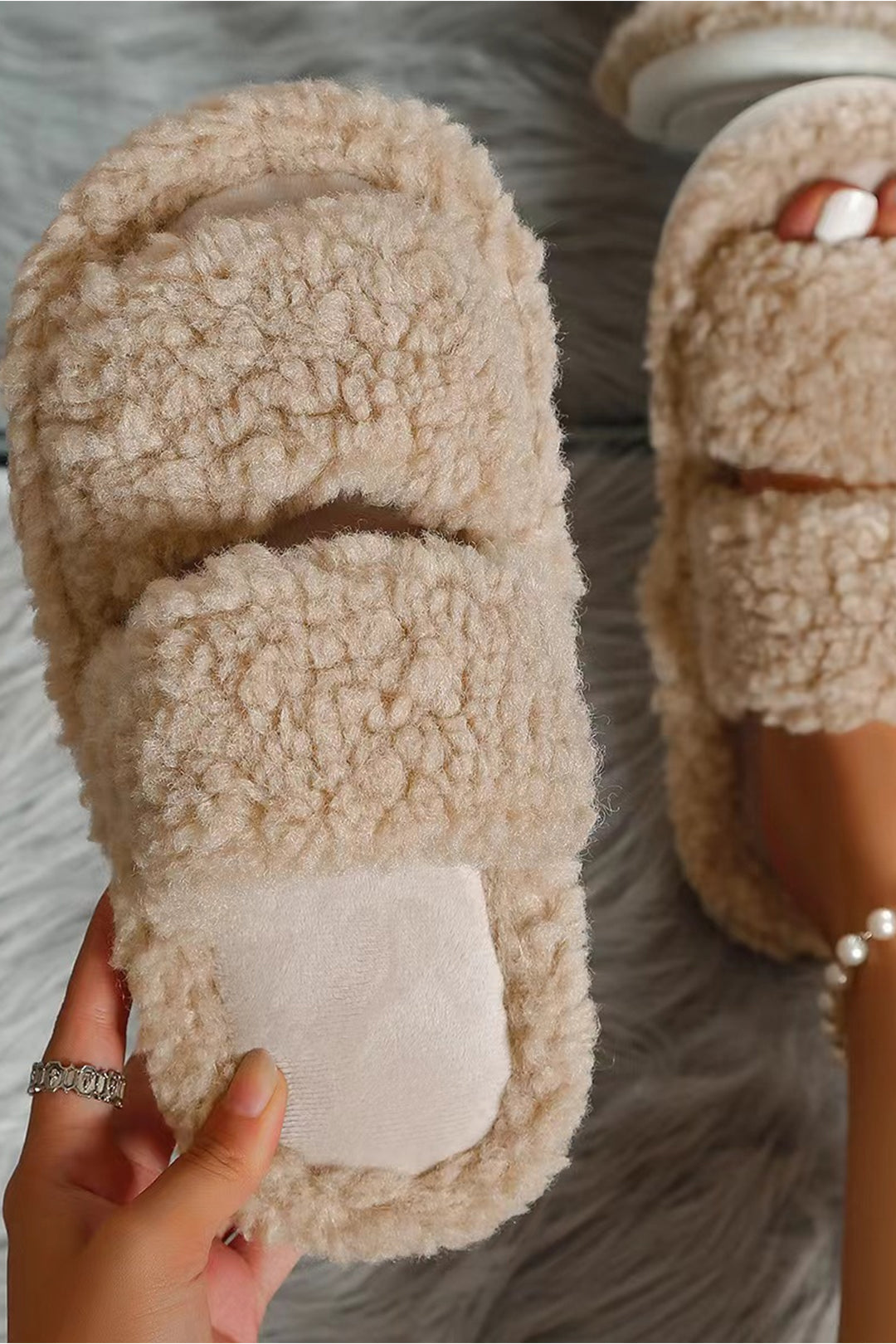 Fleece Round Toe Slippers