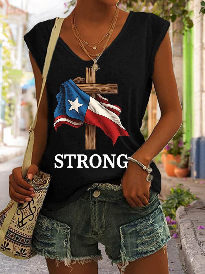 🙏💔Join us in praying for Texas.🙏Women's Texas Strong Sleeveless Tank Top