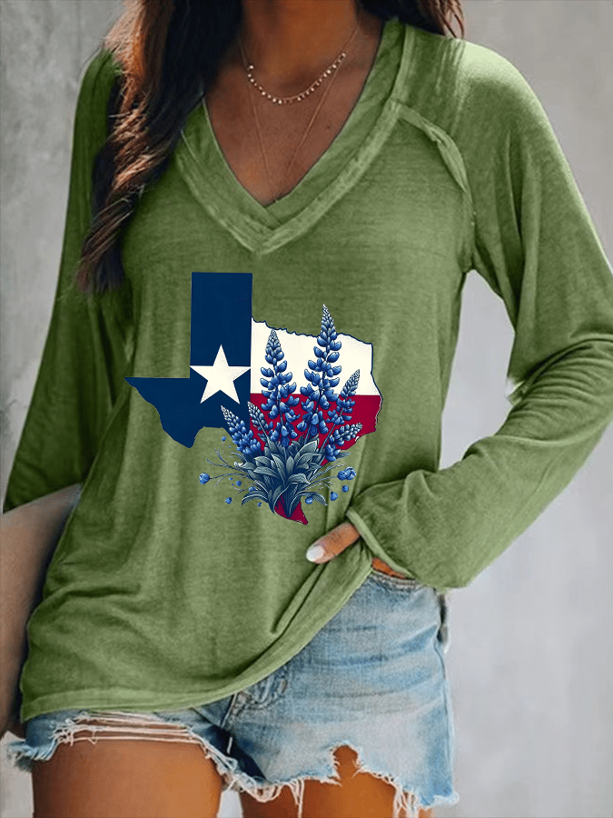 🙏💔Join us in praying for Texas.🙏Women's Texas Strong Printed V-Neck T-Shirt