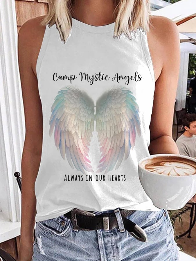Women's Mysterious Camp Angels Are Forever in Our Hearts Conservation Casual Vest