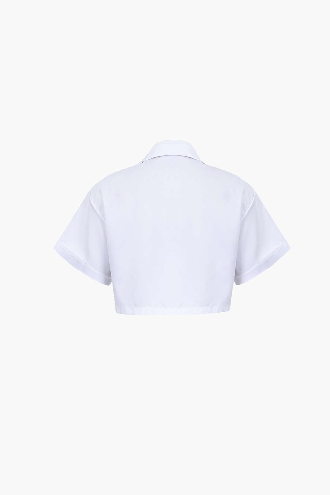 Basic Flap Pocket Twist Hem Shirt