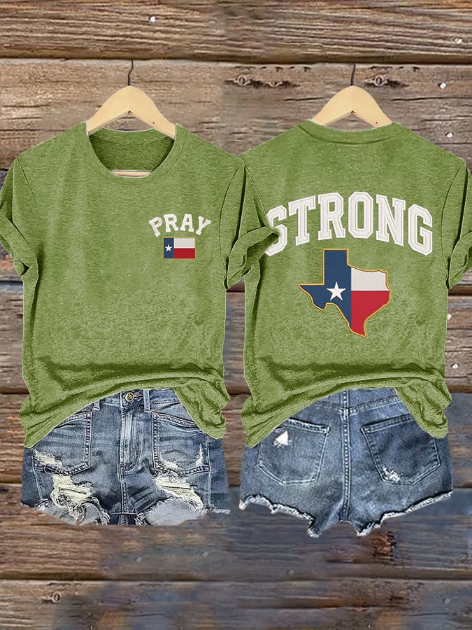 🙏💔Join us in praying for Texas.🙏Retro Pray For Texas Texas Strong Print T-Shirt