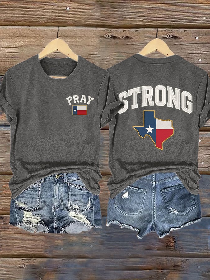 🙏💔Join us in praying for Texas.🙏Retro Pray For Texas Texas Strong Print T-Shirt