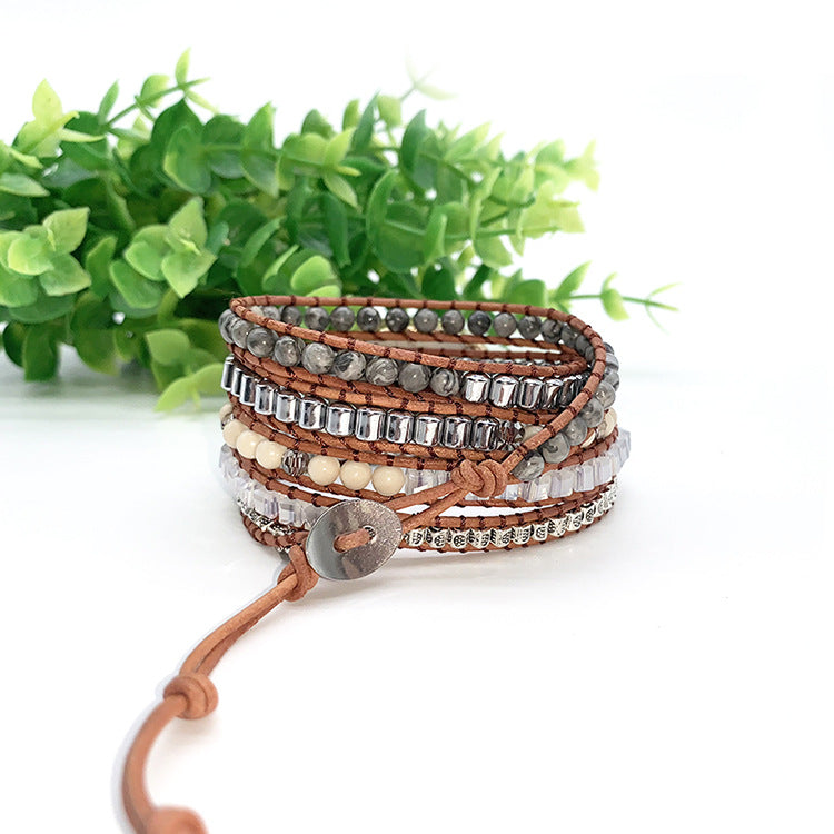 Natural Selenite Gemstone Bracelet, Crystal Beads Bracelet