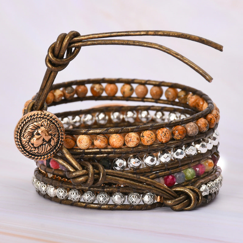 Natural Tiger’s Eye Gemstone Bracelet, Crystal Beaded Bracelet