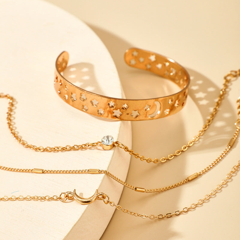 Set of 4 Boho Bracelets, Chain Bracelets For Women