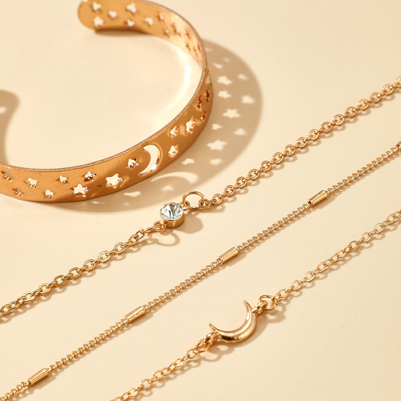 Set of 4 Boho Bracelets, Chain Bracelets For Women