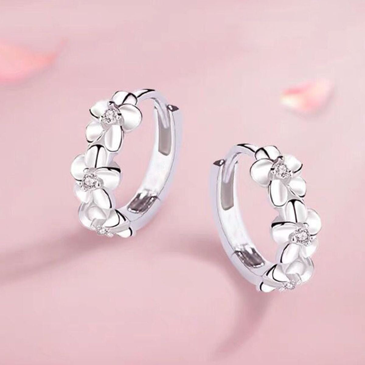 Flower Wreath 925 Silver Earrings
