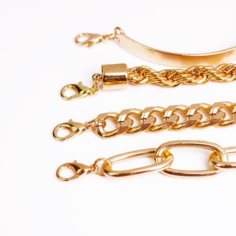Set of 4 Chain Bracelets, Bohemian Bracelets For Women