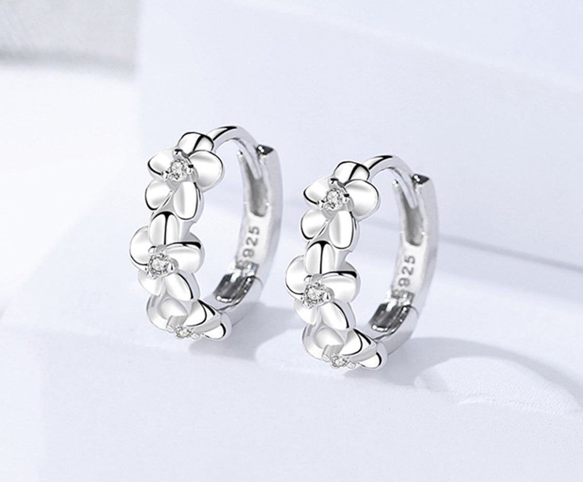 Flower Wreath 925 Silver Earrings
