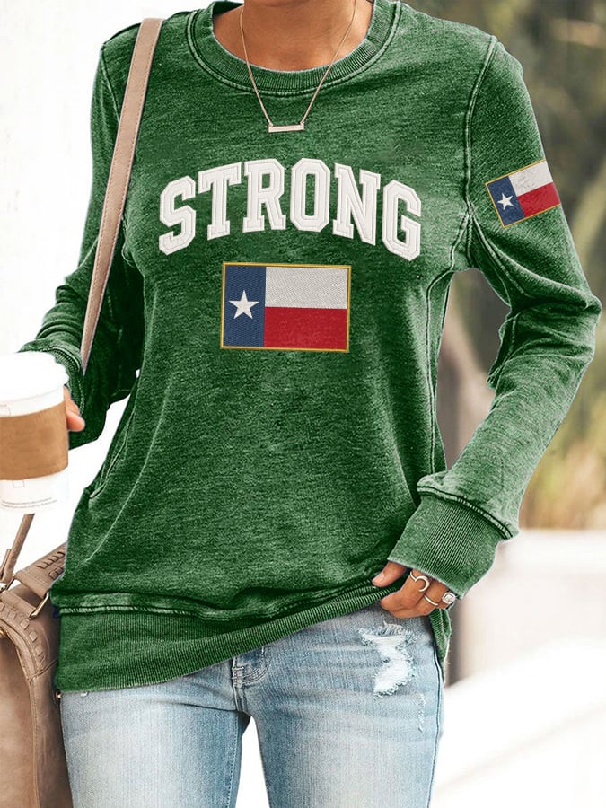 🙏💔Join us in praying for Texas.🙏Retro Texas Strong Print Sweatshirt