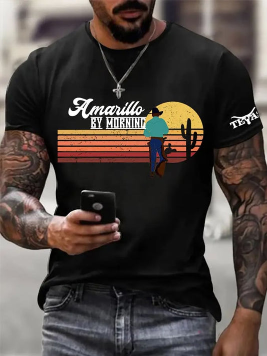 🙏💔Join us in praying for Texas.🙏Men's Amarillo By Morning  Print T-Shirt