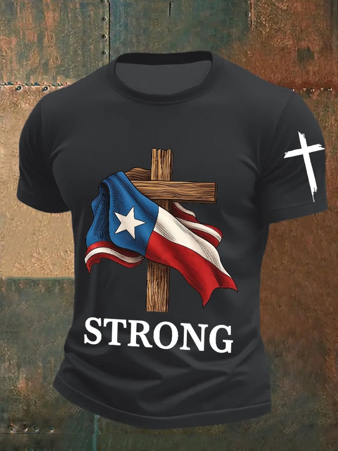 🙏💔Join us in praying for Texas.🙏Men's Vintage Texas Strong Print T-Shirt