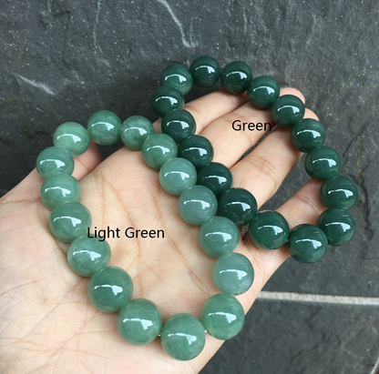 Burmese Ice Oil Jade Gemstone Bracelet, Crystal Beads Bracelet