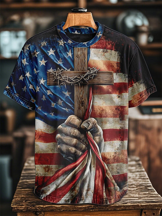 Men's Vintage Independence Day Short Sleeve T-Shirt