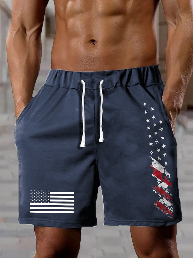 Men's Flag Independence Day Casual Shorts