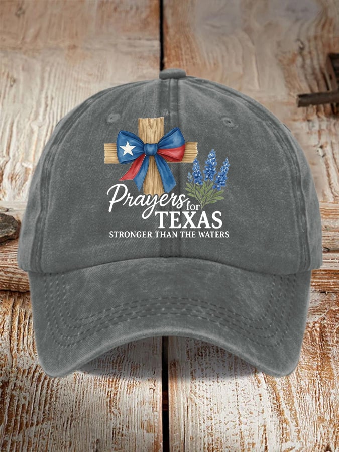 🙏💔Join us in praying for Texas.🙏Retro Texas Strong Prayers For Texas Stronger Than The Waters Print Baseball Cap